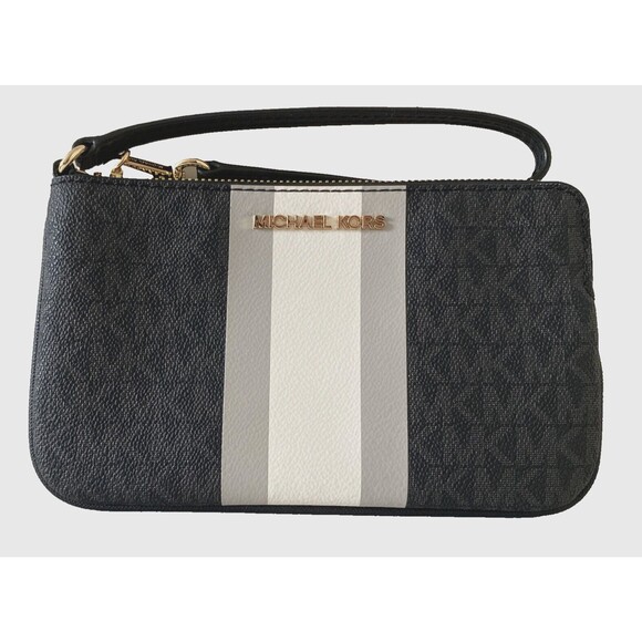 New Michael Kors Jet Set Travel Large top zip wristlet Black multi - Picture 1 of 4